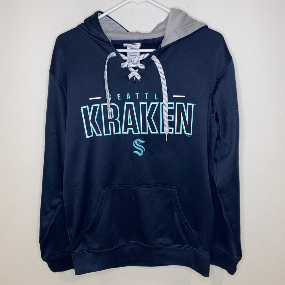 Seattle Kracken NHL Navy Blue Hoodie Size Small